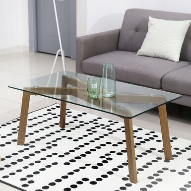Mesa de centro de cristal Wood Pattern 110x60cm