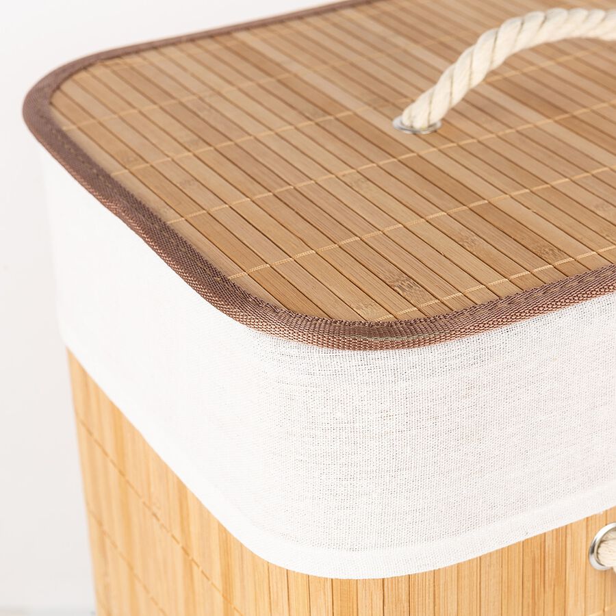Cesta de lavandería plegable de bambú 33x60cm