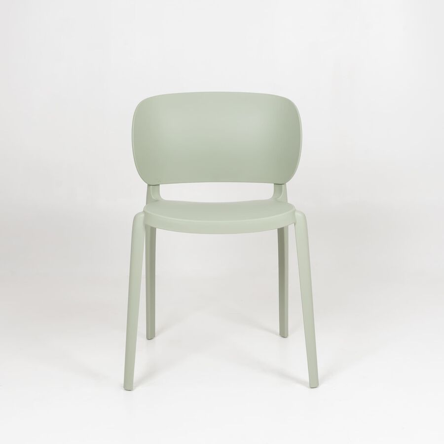 Silla de comedor apilable verde Daniela 50x49cm