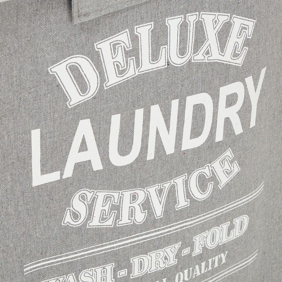 Cesta para ropa rectangular doble de aluminio y tela gris Deluxe 50x30x50cm