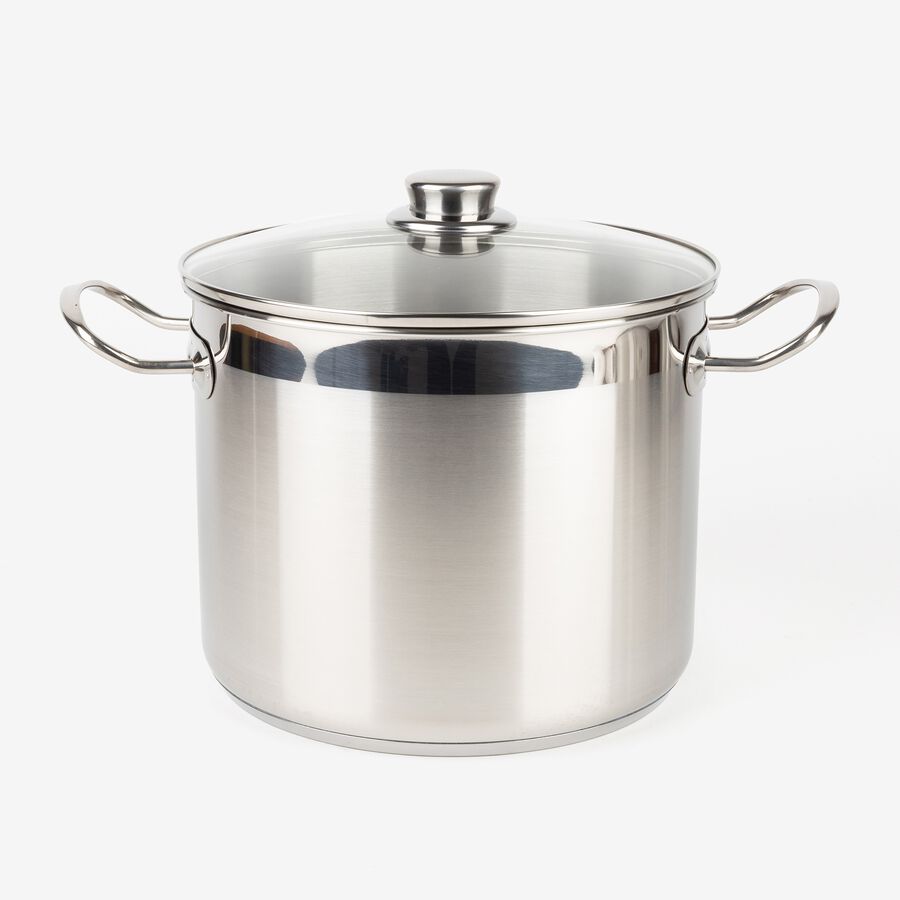 Olla de acero inoxidable con tapa de cristal &Oslash;30cm