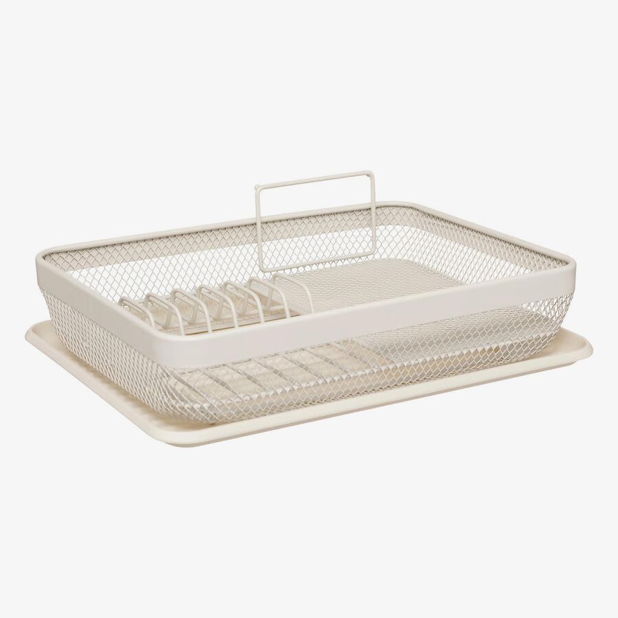 Escurridor de platos 1 nivel de metal beige 43,5x32,5x14cm
