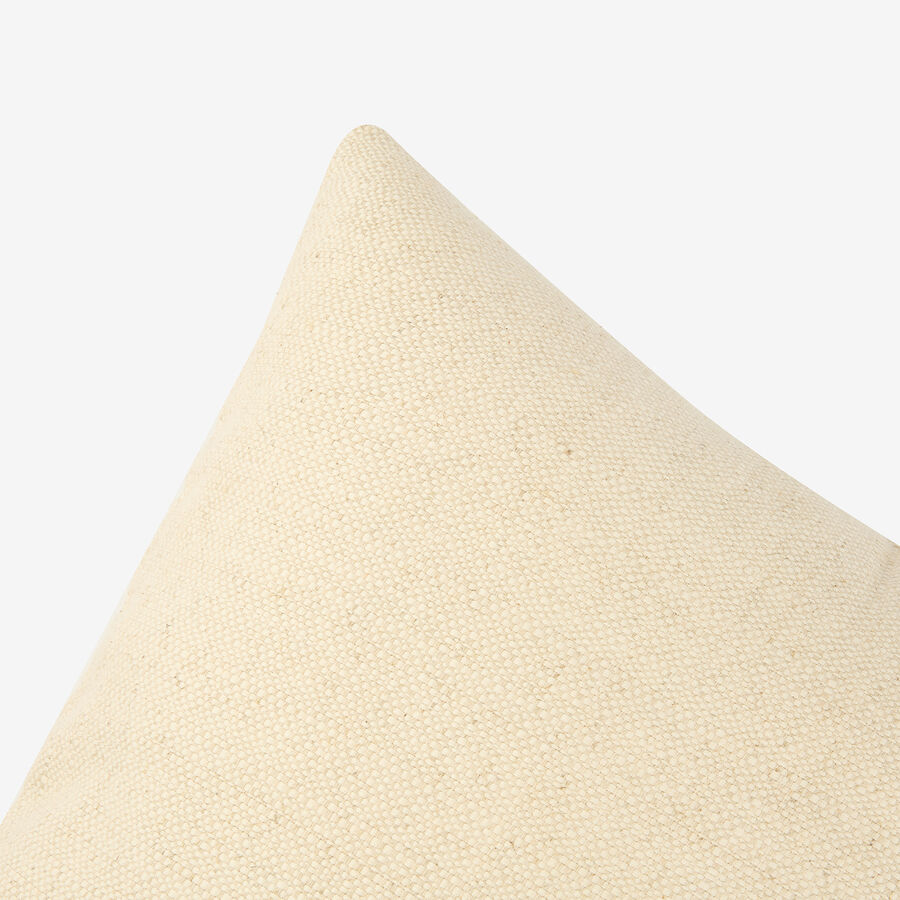 Funda de coj&iacute;n de algod&oacute;n y lino cuadrada beige 45x45cm