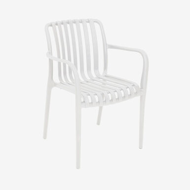 Silla de jard&iacute;n apilable de polipropileno blanca Happel 59x55x81cm