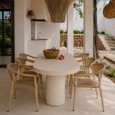 Mesa de comedor de microcemento Kurli 180x90x76cm Clau&Chloe