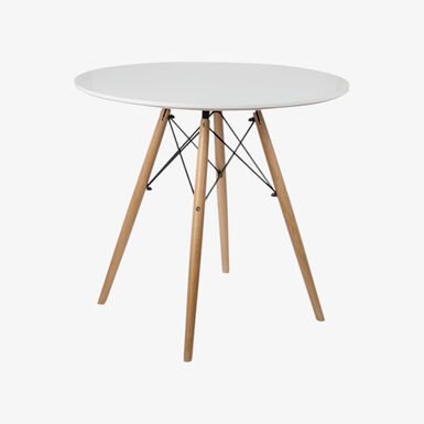 Mesa de comedor de madera blanca Leisure Ø100x75cm