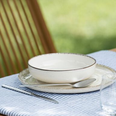 Vajilla de 12 piezas de porcelana marfil Olite