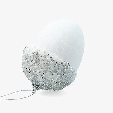 Bola de Navidad bellota plateada 11cm