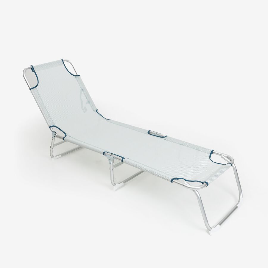 Tumbona multiposici&oacute;n azul de aluminio Medano 187 cm