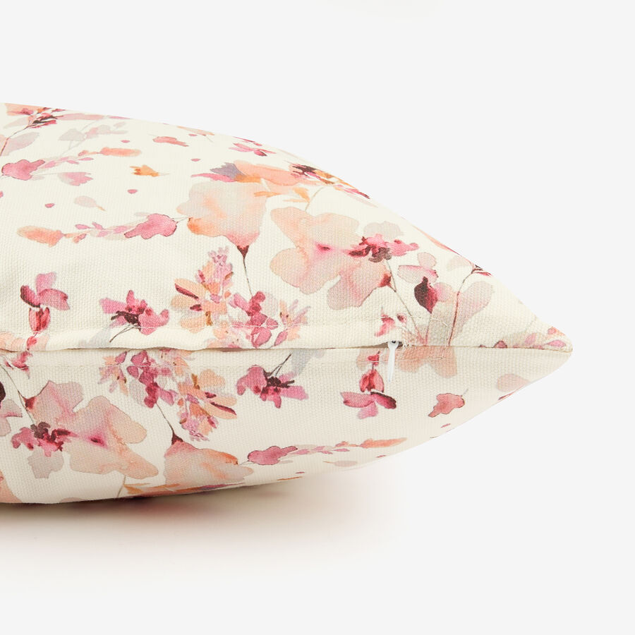 Funda de cojín de algodón cuadrada rosa Florisa 45x45cm