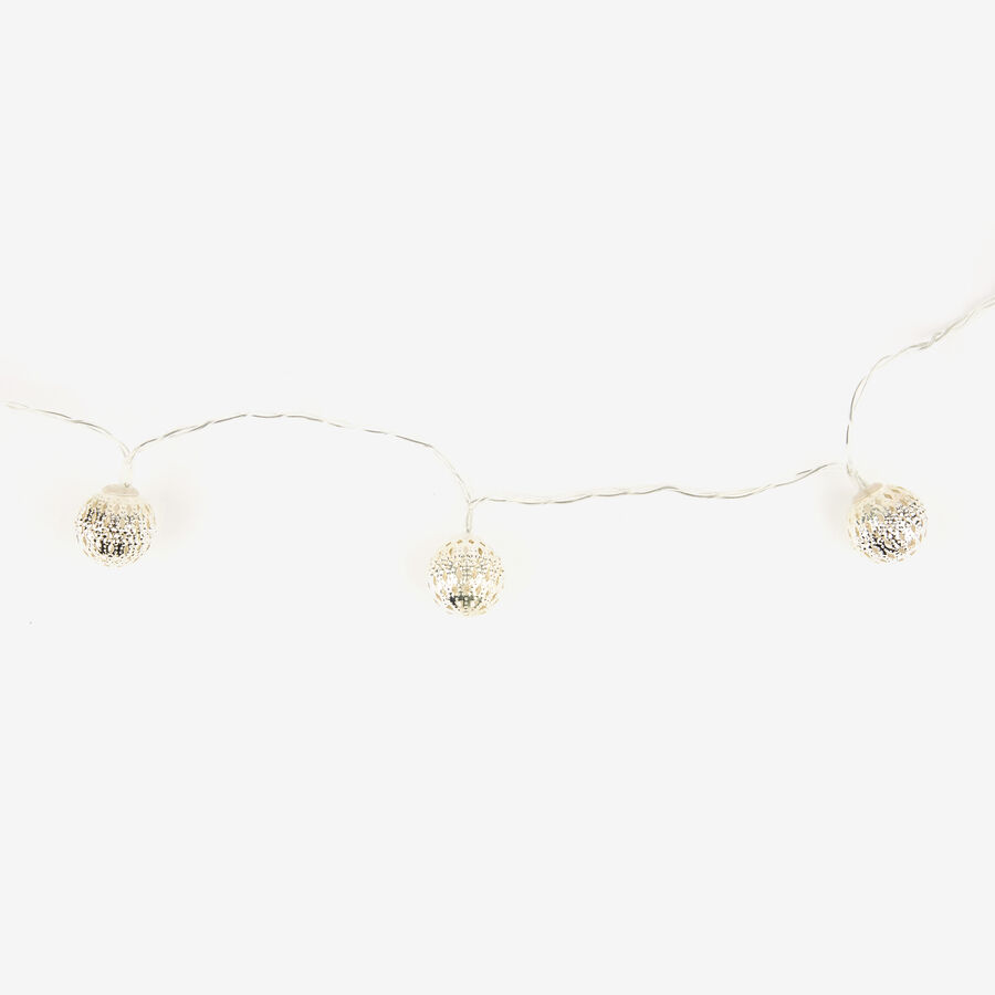 Guirnalda de luces plateadas interior 8 LEDs luz cálida