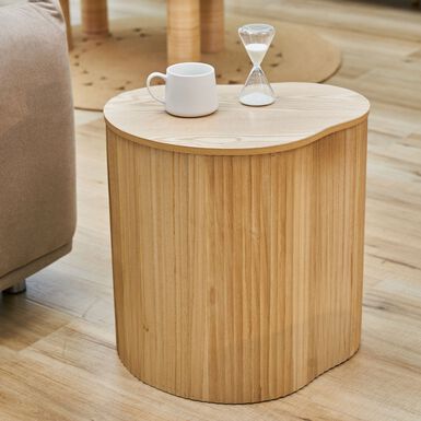 Mesa auxiliar de madera de paulownia 47x37x47,5cm