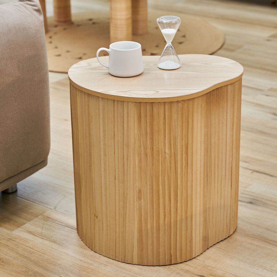 Mesa auxiliar de madera de paulownia 47x37x47,5cm