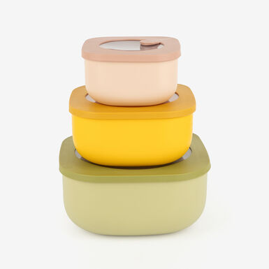 Set de 3 contenedores bajos de silicona multicolor - Guzzini