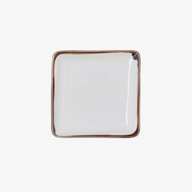 Bandeja cuadrada blanca de porcelana Pietra 15x15cm