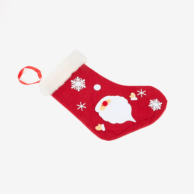 Calcetín de fieltro rojo Santa Claus 22x37cm