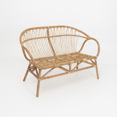 Sof&aacute; de mimbre dos plazas Indie 116x83x68 cm
