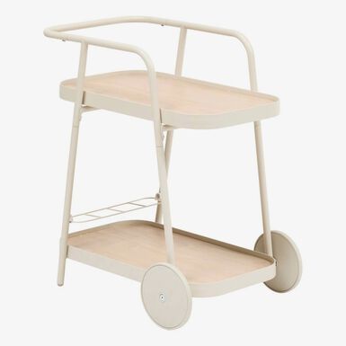 Camarera de jard&iacute;n de aluminio crema 76x50x81cm