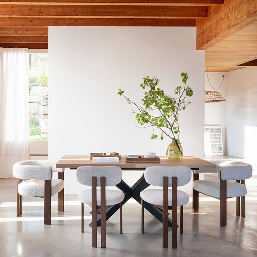 Silla de comedor efecto madera beige Gisel 53x51x81cm Clau&Chloe