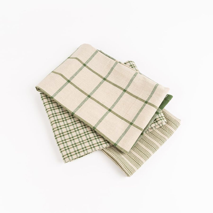 Set de 3 paños de cocina de algodón 45x70cm en varios colores