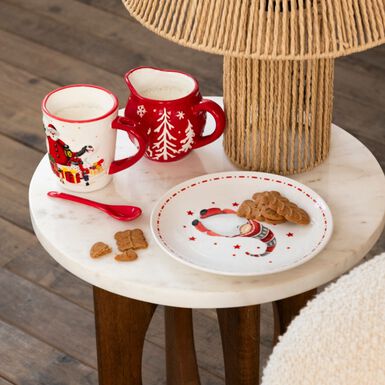Lechera de gres roja Navidad 19cl