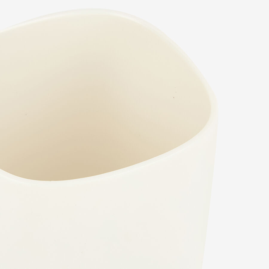 Vaso portacepillos de plástico blanco 8x11cm