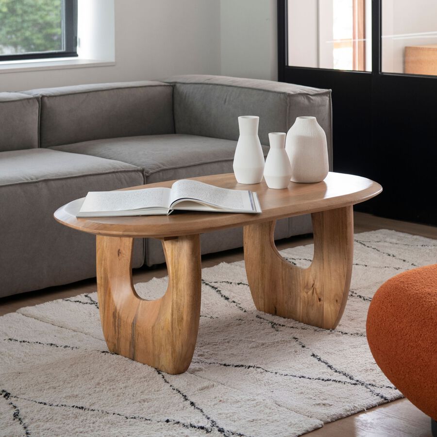 Mesa de centro de madera de mango Aero 120x70x48cm Clau&Chloe