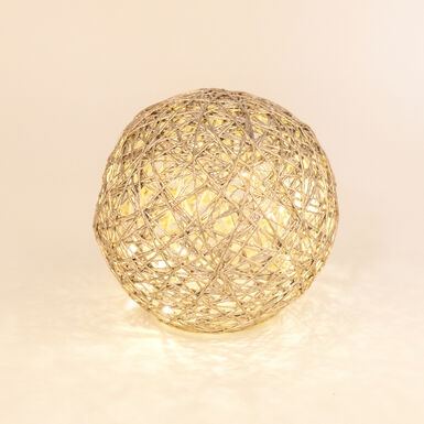 Bola decorativa de rafia dorada con luz LED Luys Ø15cm