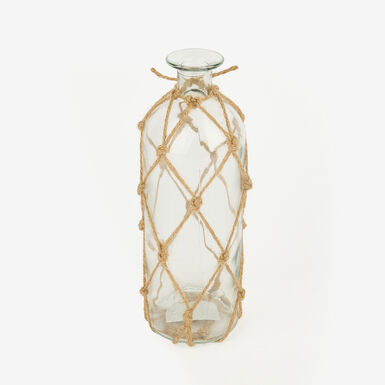 Jarrón de cristal con cuerda Rustic Ø9x28cm