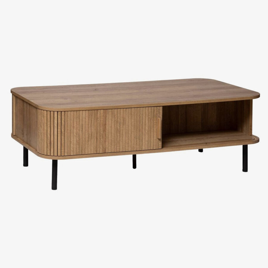 Mesa auxiliar de 2 puertas de madera Ivara