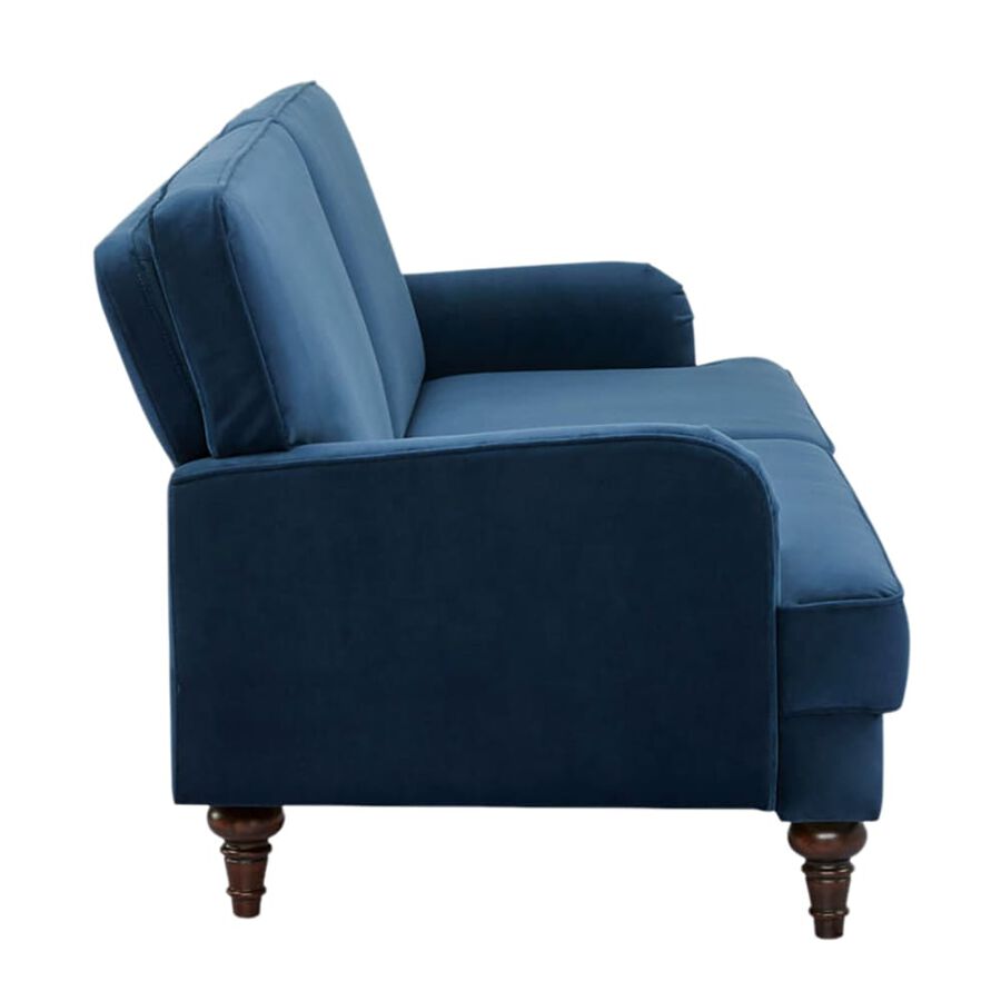 Sof&aacute; cama de 3 plazas de terciopelo azul Tova Clau&Chloe