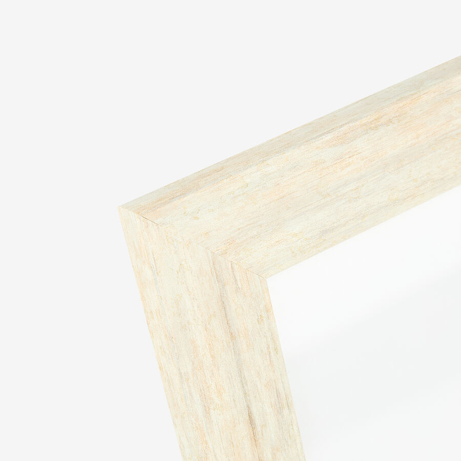 Marco de fotos de madera MDF decapada blanco Maren 10x15cm