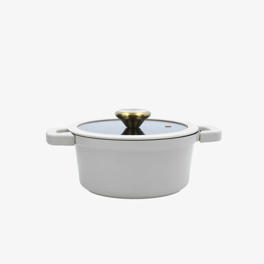 Cacerola gris claro de aluminio fundido con tapa Bruma 20cm