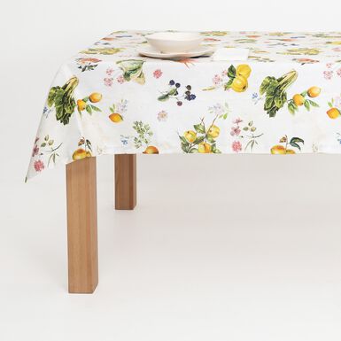 Mantel de algod&oacute;n Verduras 150x150cm