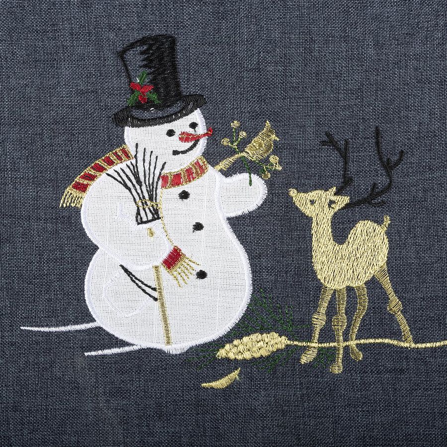 Camino de mesa gris Mu&ntilde;eco nieve 40x140cm