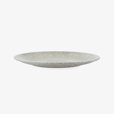 Plato llano gris efecto piedra de porcelana Travertin &Oslash;27cm
