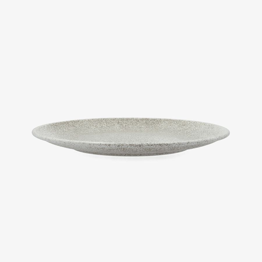 Plato llano gris efecto piedra de porcelana Travertin &Oslash;27cm