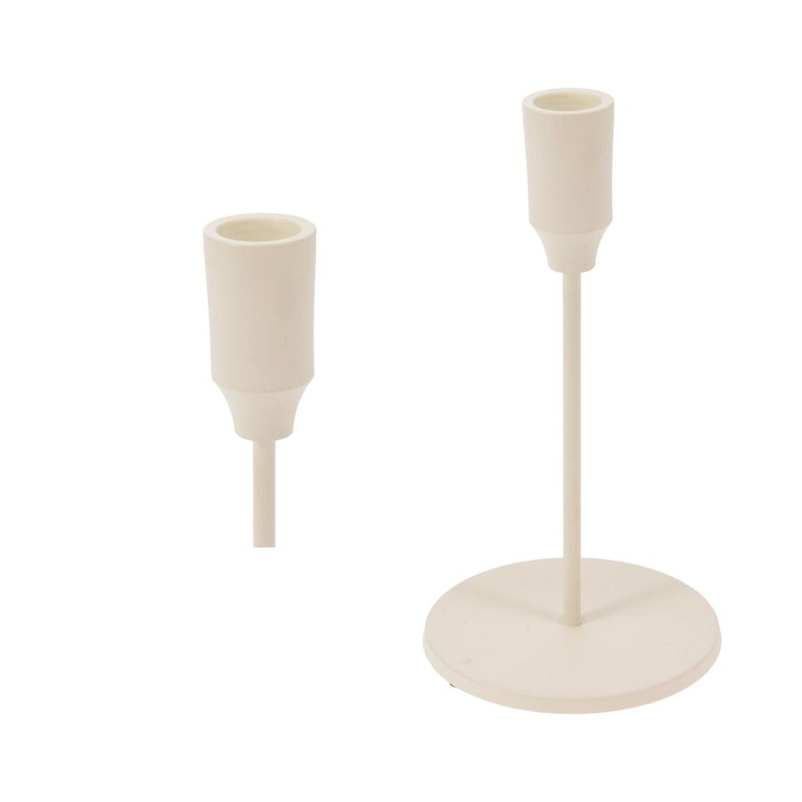 Candelabro de aluminio blanco 10x19cm