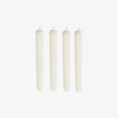 Set de 4 velas candelabro blancas 26cm