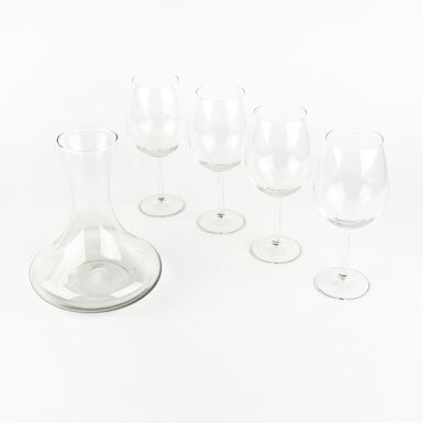 Set de 4 copas + decantador cristal