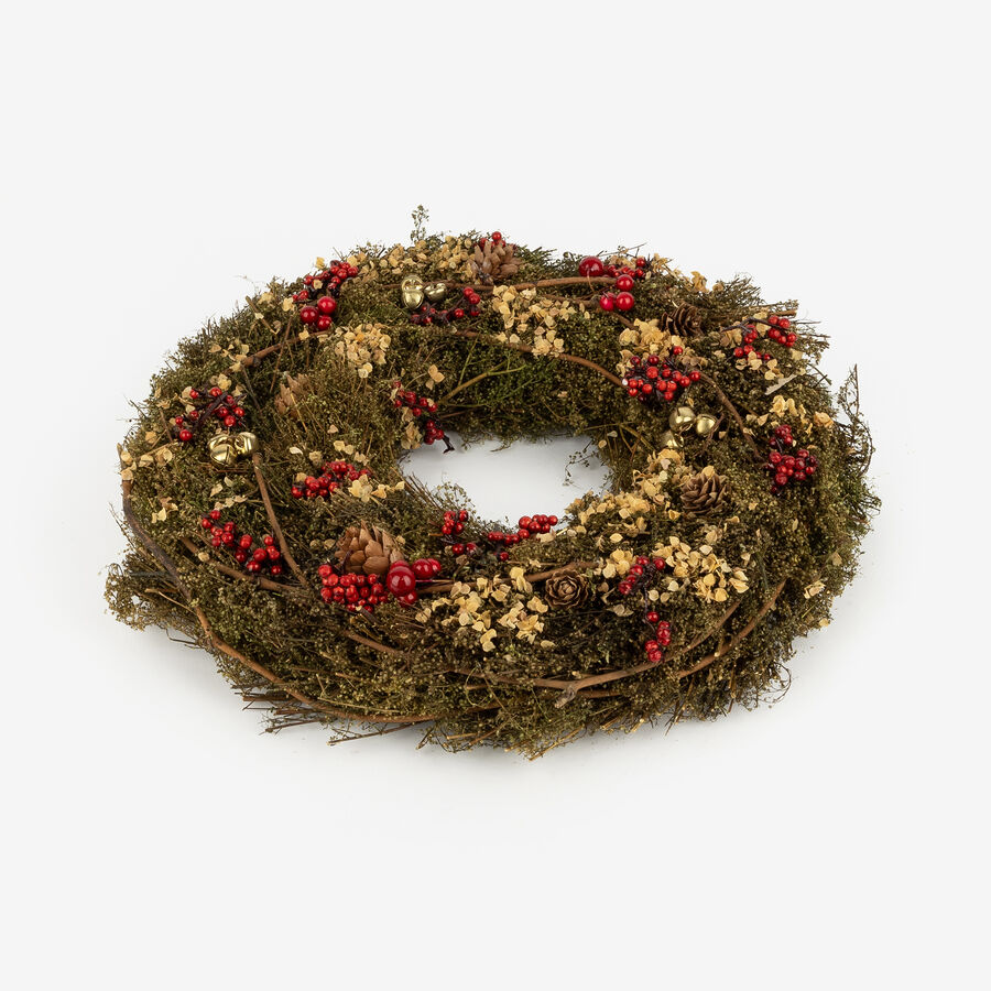 Corona decorativa bayas y pi&ntilde;as &Oslash;33cm