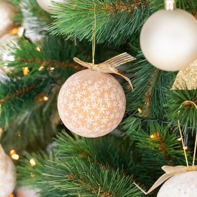 Set de 6 bolas decorativas doradas Ø7,5cm