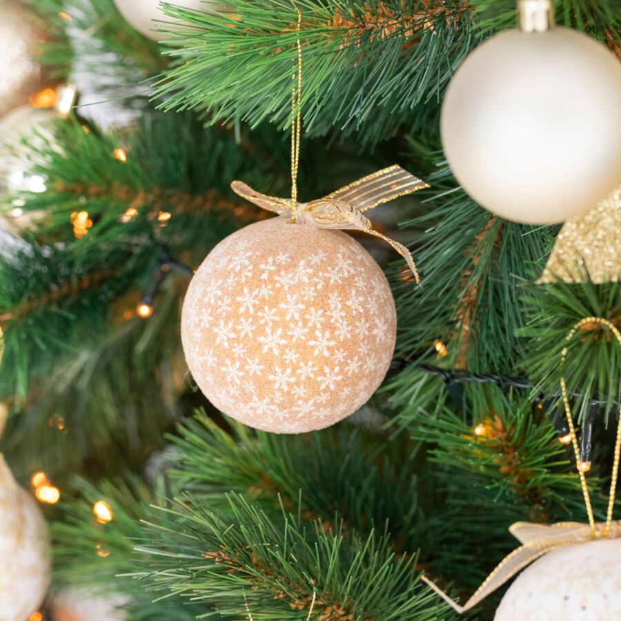 Set de 6 bolas decorativas doradas Ø7,5cm