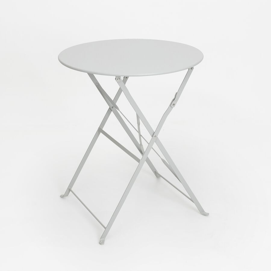 Conjunto de jard&iacute;n mesa con dos sillas gris claro Bistro &Oslash;60cm