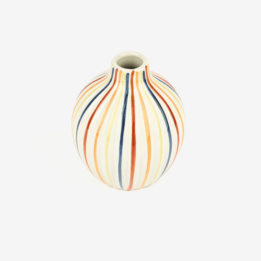 Jarrón de cerámica rayas multicolor Tibor Ø12x15cm