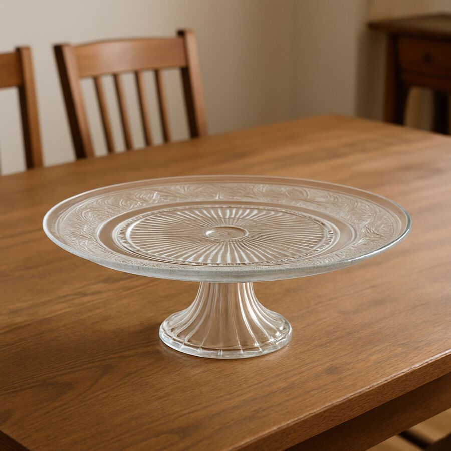 Plato tarta con pie cristal 29cm