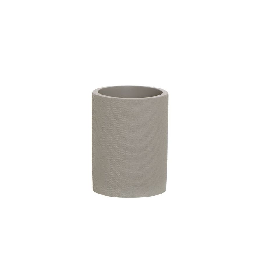 Vaso portacepillos de resina beige Dain &Oslash;8x10cm