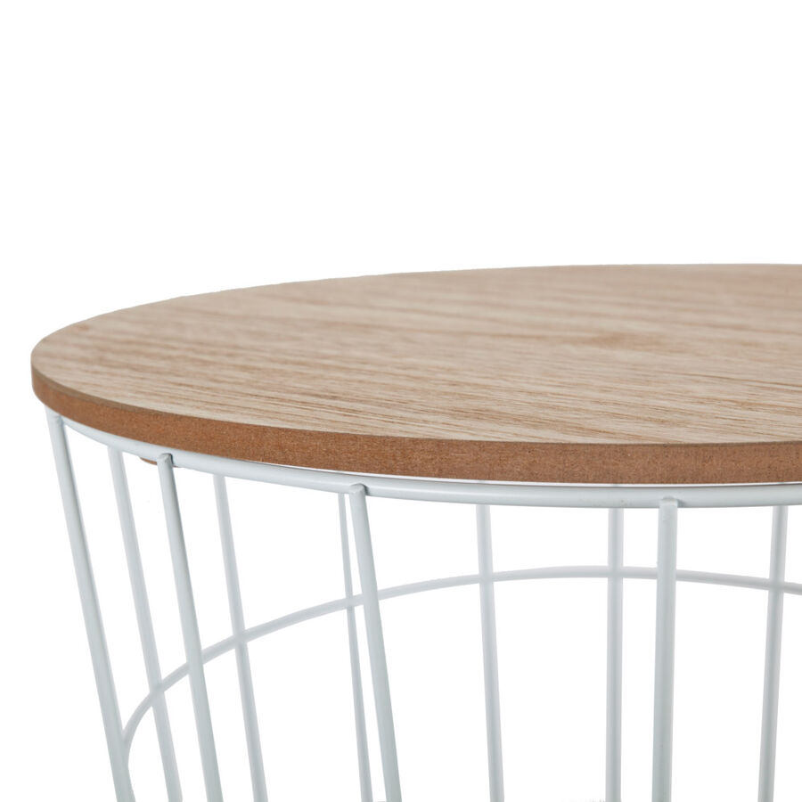 Mesa Auxiliar de madera con estructura metal