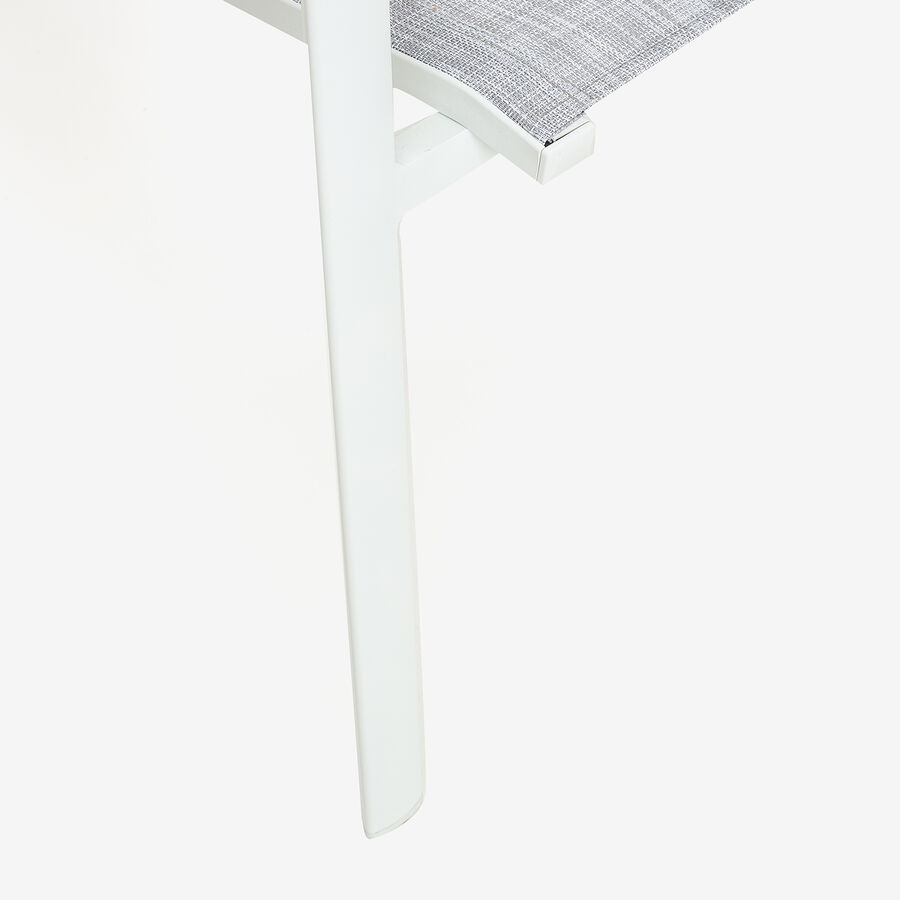 Silla de jardín apilable de aluminio y textilene blanca 58x65x91,5cm