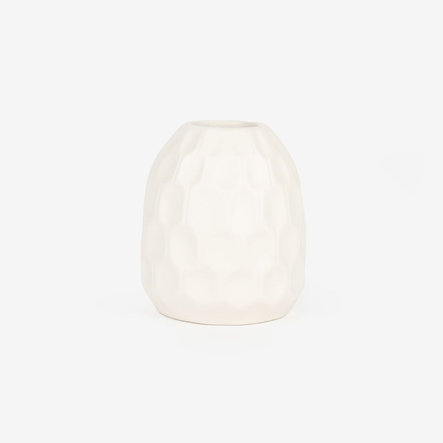 Jarrón de gres blanco Simón Ø9x10cm